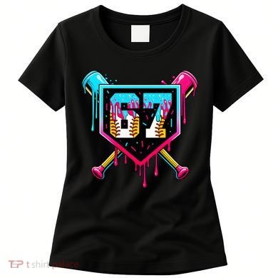 Baseball Ice Cream Drip Number 67 Player Sixty Seven Meme Women's T-Shirt