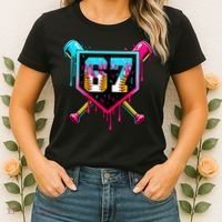 Baseball Ice Cream Drip Number 67 Player Sixty Seven Meme Women's T-Shirt thumb 2