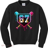 Baseball Ice Cream Drip Number 67 Player Sixty Seven Meme Kids Sweatshirt thumb 0