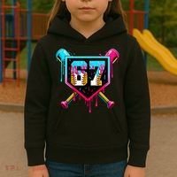 Baseball Ice Cream Drip Number 67 Player Sixty Seven Meme Kids Hoodie thumb 3