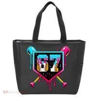 Baseball Ice Cream Drip Number 67 Player Sixty Seven Meme Tote Bag thumb 0