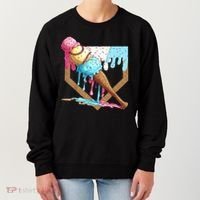 Baseball Ice Cream Dripping Home Plate Women's Sweatshirt thumb 0