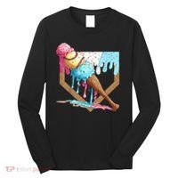 Baseball Ice Cream Dripping Home Plate Long Sleeve Shirt thumb 0