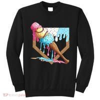 Baseball Ice Cream Dripping Home Plate Sweatshirt thumb 0