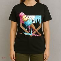 Baseball Ice Cream Dripping Home Plate T-Shirt thumb 4