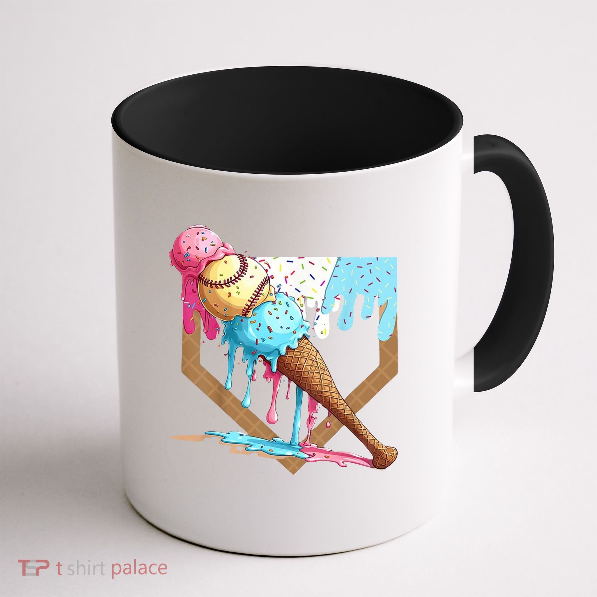 Baseball Ice Cream Dripping Home Plate Coffee Mug