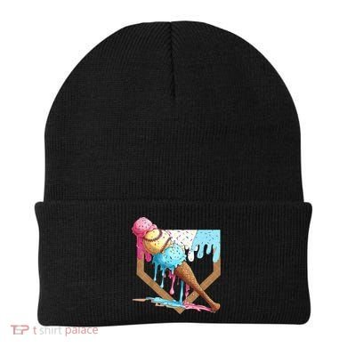 Baseball Ice Cream Dripping Home Plate Beanie