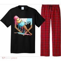 Baseball Ice Cream Dripping Home Plate Pajama Set thumb 0