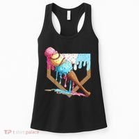 Baseball Ice Cream Dripping Home Plate Women's Tank Top thumb 0