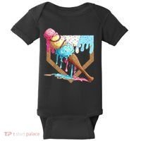 Baseball Ice Cream Dripping Home Plate Baby Bodysuit thumb 0