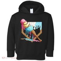 Baseball Ice Cream Dripping Home Plate Toddler Hoodie thumb 0