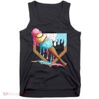 Baseball Ice Cream Dripping Home Plate Tank Top thumb 0