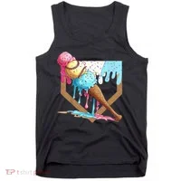 Baseball Ice Cream Dripping Home Plate Tank Top thumb 0