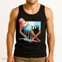 Baseball Ice Cream Dripping Home Plate Tank Top thumb 3