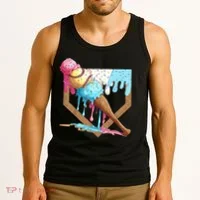 Baseball Ice Cream Dripping Home Plate Tank Top thumb 3