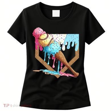 Baseball Ice Cream Dripping Home Plate Women's T-Shirt