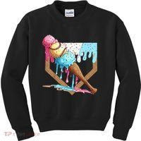 Baseball Ice Cream Dripping Home Plate Kids Sweatshirt thumb 0
