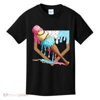 Baseball Ice Cream Dripping Home Plate Kids T-Shirt thumb 0
