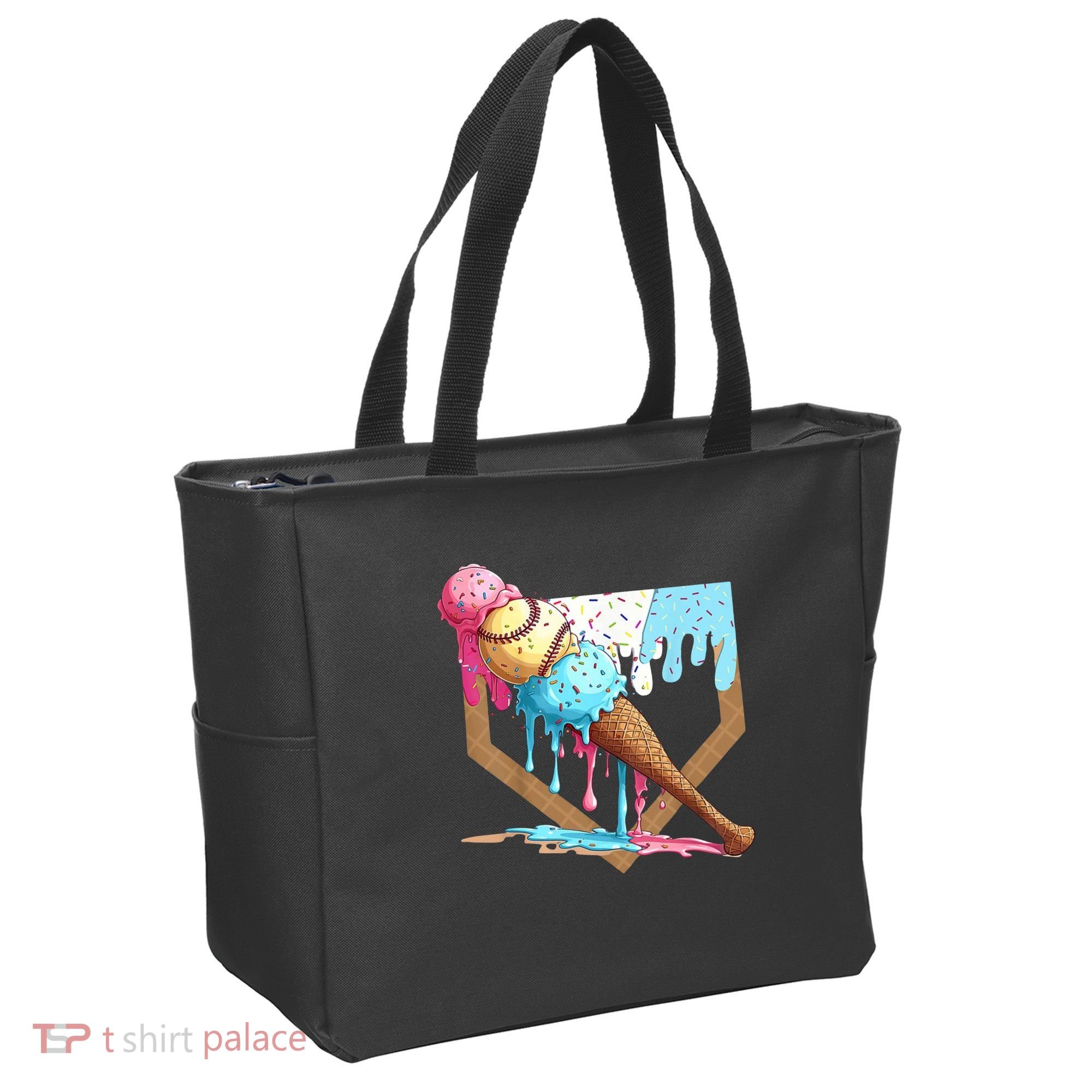 Baseball Ice Cream Dripping Home Plate Tote Bag