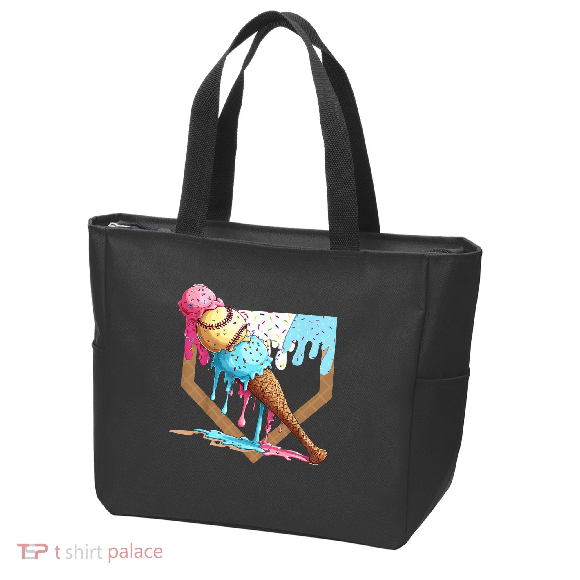 Baseball Ice Cream Dripping Home Plate Tote Bag