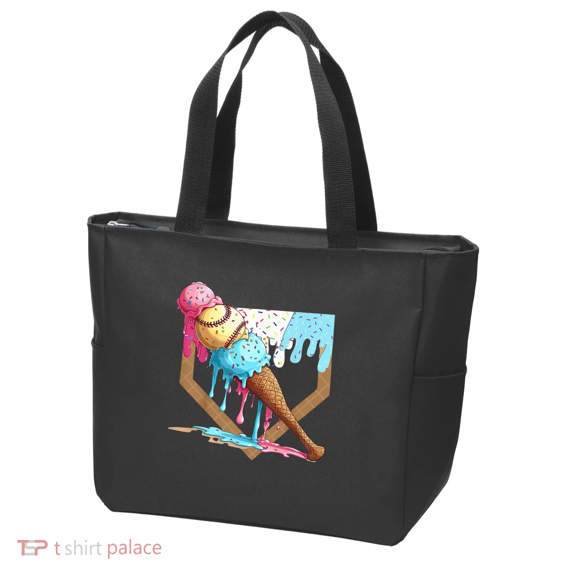 Baseball Ice Cream Dripping Home Plate Tote Bag