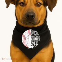 Baseball I Can Do All Thing Through Christ Who Strengthens Me USA-Made Doggie Bandana thumb 1