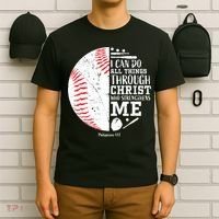 Baseball I Can Do All Thing Through Christ Who Strengthens Me T-Shirt thumb 6