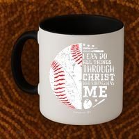 Baseball I Can Do All Thing Through Christ Who Strengthens Me Coffee Mug thumb 2