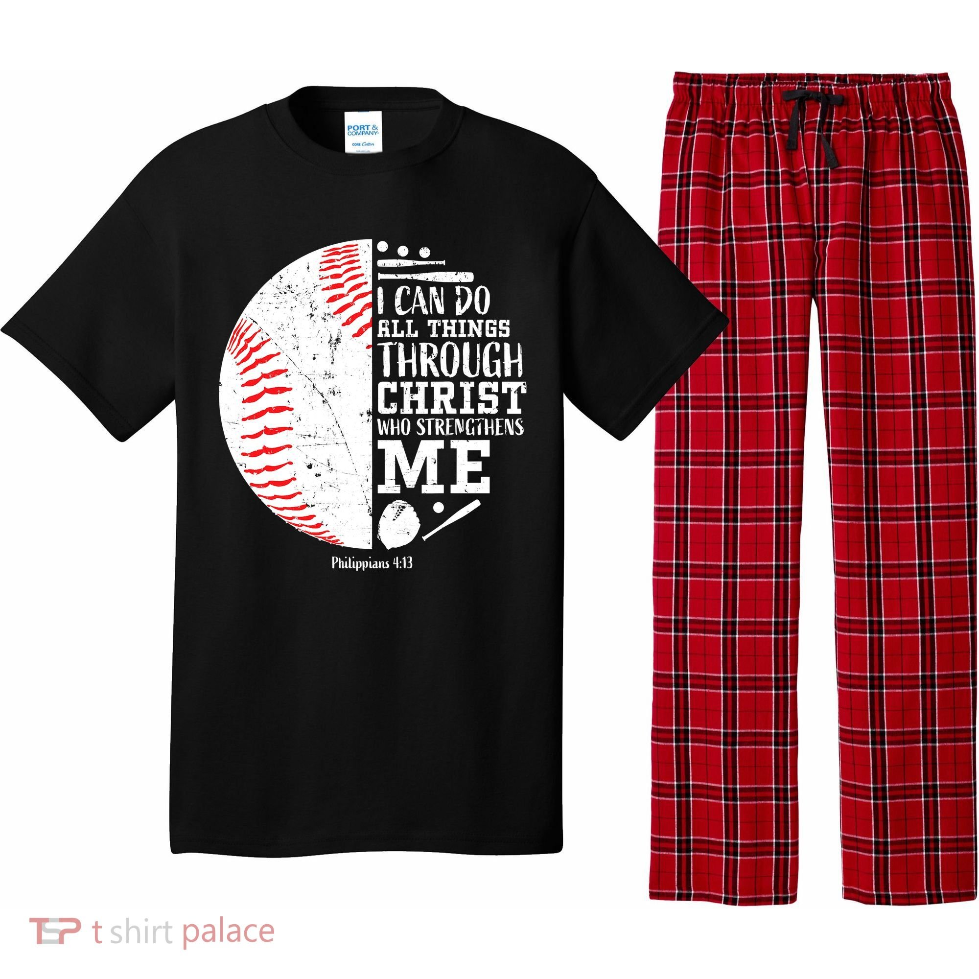Baseball I Can Do All Thing Through Christ Who Strengthens Me Pajama Set