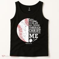 Baseball I Can Do All Thing Through Christ Who Strengthens Me Tank Top thumb 2