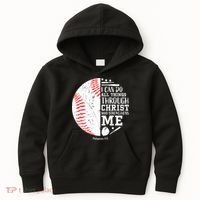 Baseball I Can Do All Thing Through Christ Who Strengthens Me Kids Hoodie thumb 0