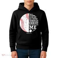 Baseball I Can Do All Thing Through Christ Who Strengthens Me Kids Hoodie thumb 4
