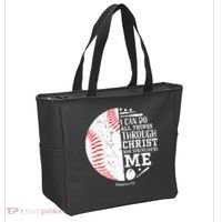 Baseball I Can Do All Thing Through Christ Who Strengthens Me Tote Bag thumb 2