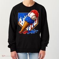 Baseball Ice Cream Drip USA 4th Of July Women's Sweatshirt thumb 0