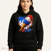 Baseball Ice Cream Drip USA 4th Of July Hoodie thumb 5