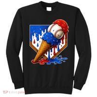 Baseball Ice Cream Drip USA 4th Of July Sweatshirt thumb 0
