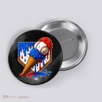 Baseball Ice Cream Drip USA 4th Of July Button thumb 0