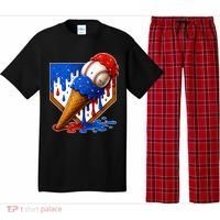 Baseball Ice Cream Drip USA 4th Of July Pajama Set thumb 0