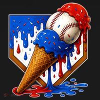 Baseball Ice Cream Drip USA 4th Of July Women's Hoodie thumb 2