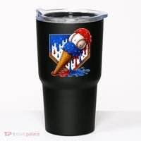 Baseball Ice Cream Drip USA 4th Of July Tumbler thumb 0