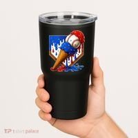 Baseball Ice Cream Drip USA 4th Of July Tumbler thumb 2