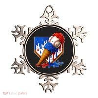 Baseball Ice Cream Drip USA 4th Of July Ornament thumb 0
