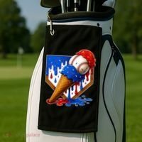 Baseball Ice Cream Drip USA 4th Of July Golf Towel thumb 2