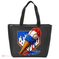 Baseball Ice Cream Drip USA 4th Of July Tote Bag thumb 0