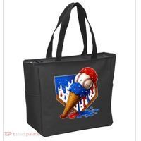 Baseball Ice Cream Drip USA 4th Of July Tote Bag thumb 2