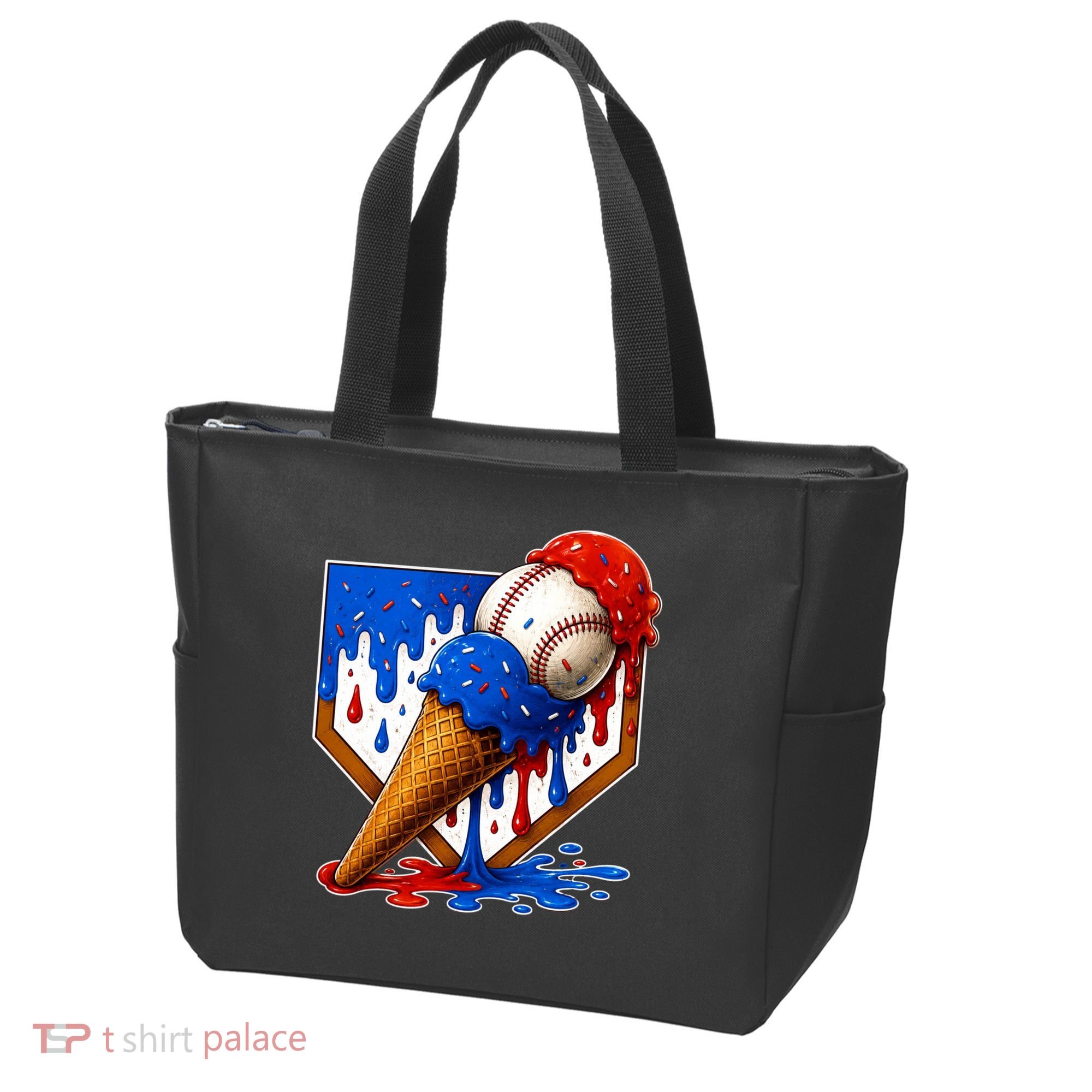 Baseball Ice Cream Drip USA 4th Of July Tote Bag