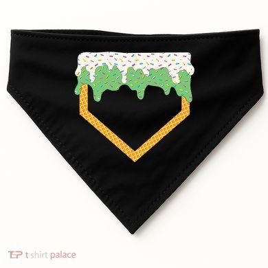 Baseball Ice Cream Dripping Baseball Home Plate Drip USA-Made Doggie Bandana