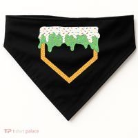 Baseball Ice Cream Dripping Baseball Home Plate Drip USA-Made Doggie Bandana thumb 0