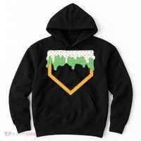 Baseball Ice Cream Dripping Baseball Home Plate Drip Hoodie thumb 0