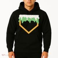 Baseball Ice Cream Dripping Baseball Home Plate Drip Hoodie thumb 2